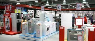 Appliance warehouse with ovens and refrigerators
